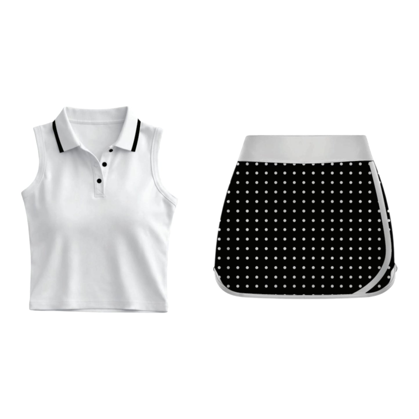 Midnight Polka Court Set